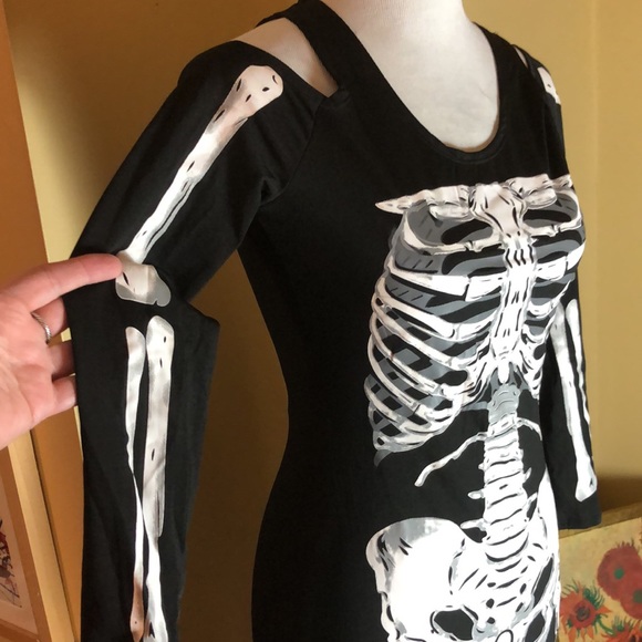SKELETON Sexy Size Medium/Large 10-14 Bad To The Bone Dress SPIRIT HALLOWEEN - Picture 9 of 10